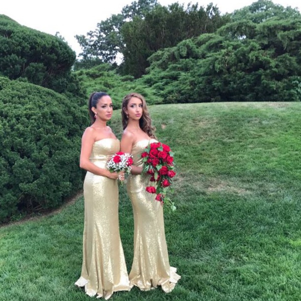 Gold sequin dress